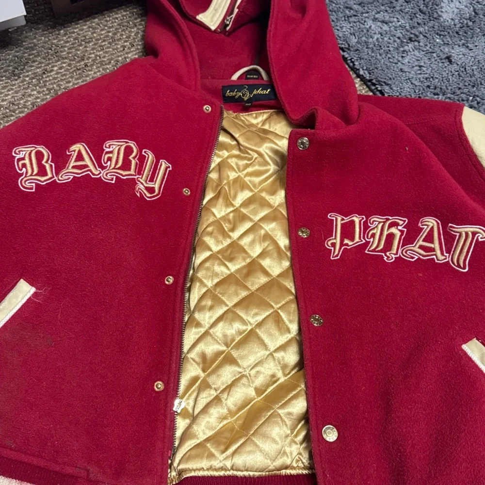 Rare vintage Baby Phat letterman hooded style jacket coat - Picture 3 of 6